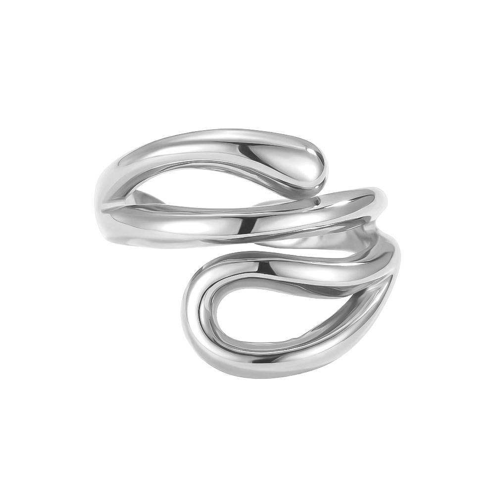 Stainless steel ring, adjustable, snake-like shape