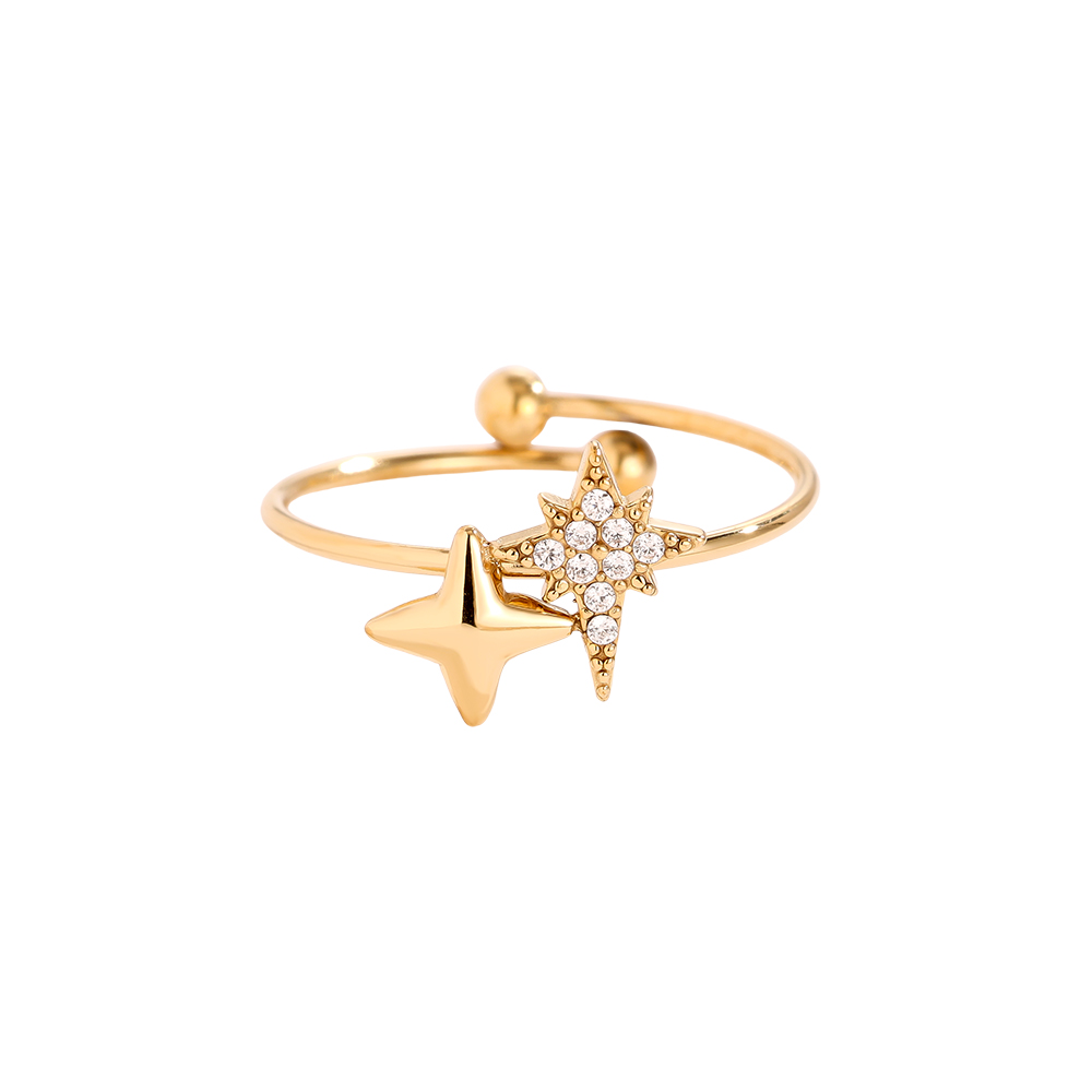Two Sharp Stars stainless steel ring    