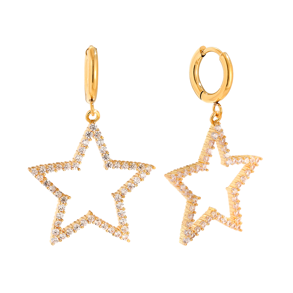 40mm Diamond Star stainless steel earrings