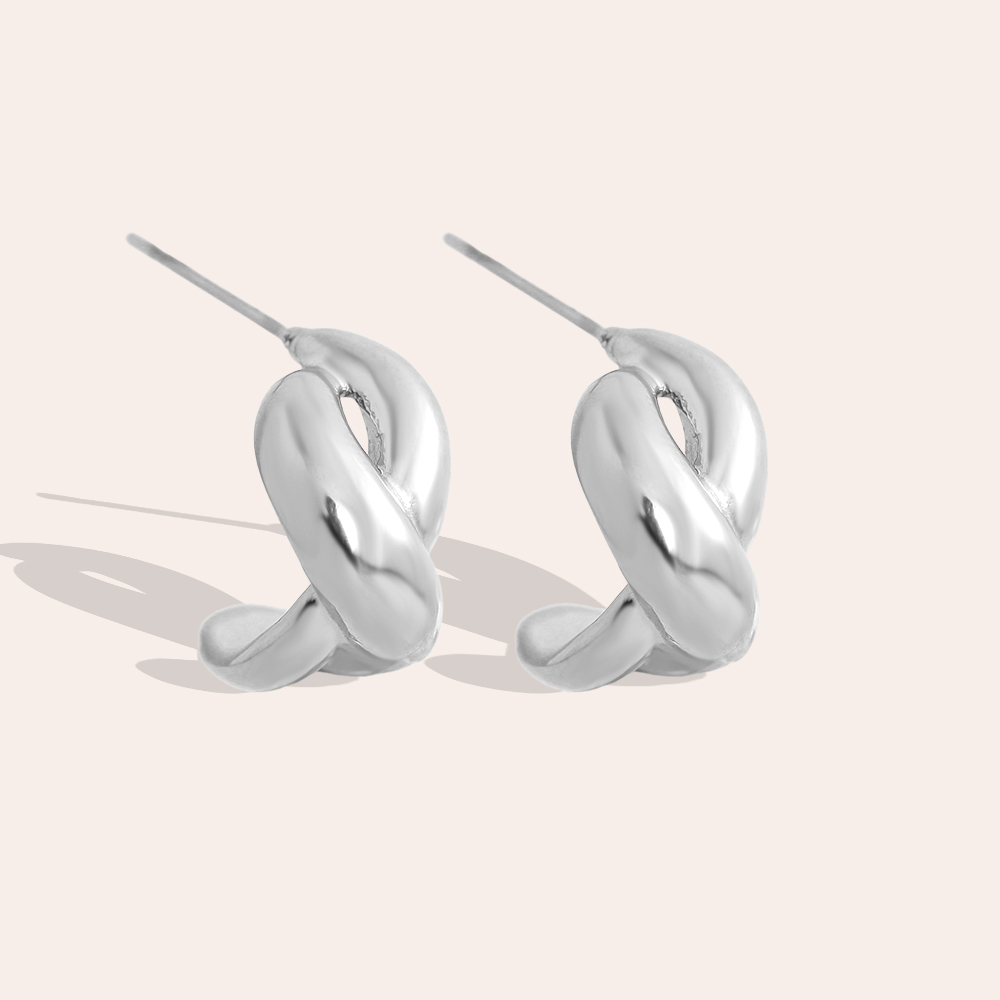 23mm knot stainless steel earrings