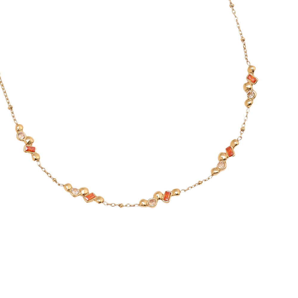 42cm Nice Diamond With Deco stainless steel necklace     