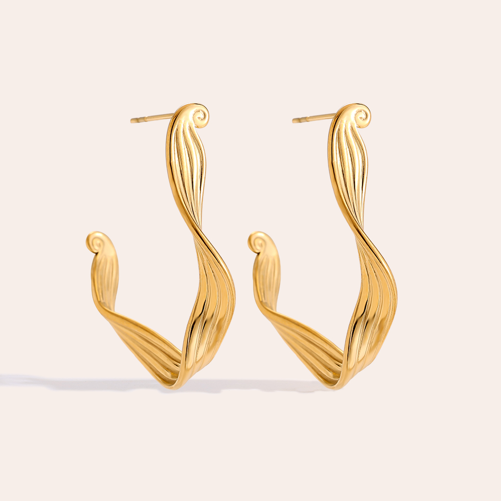 3.3cm Irregularhoop stainless steel earrings