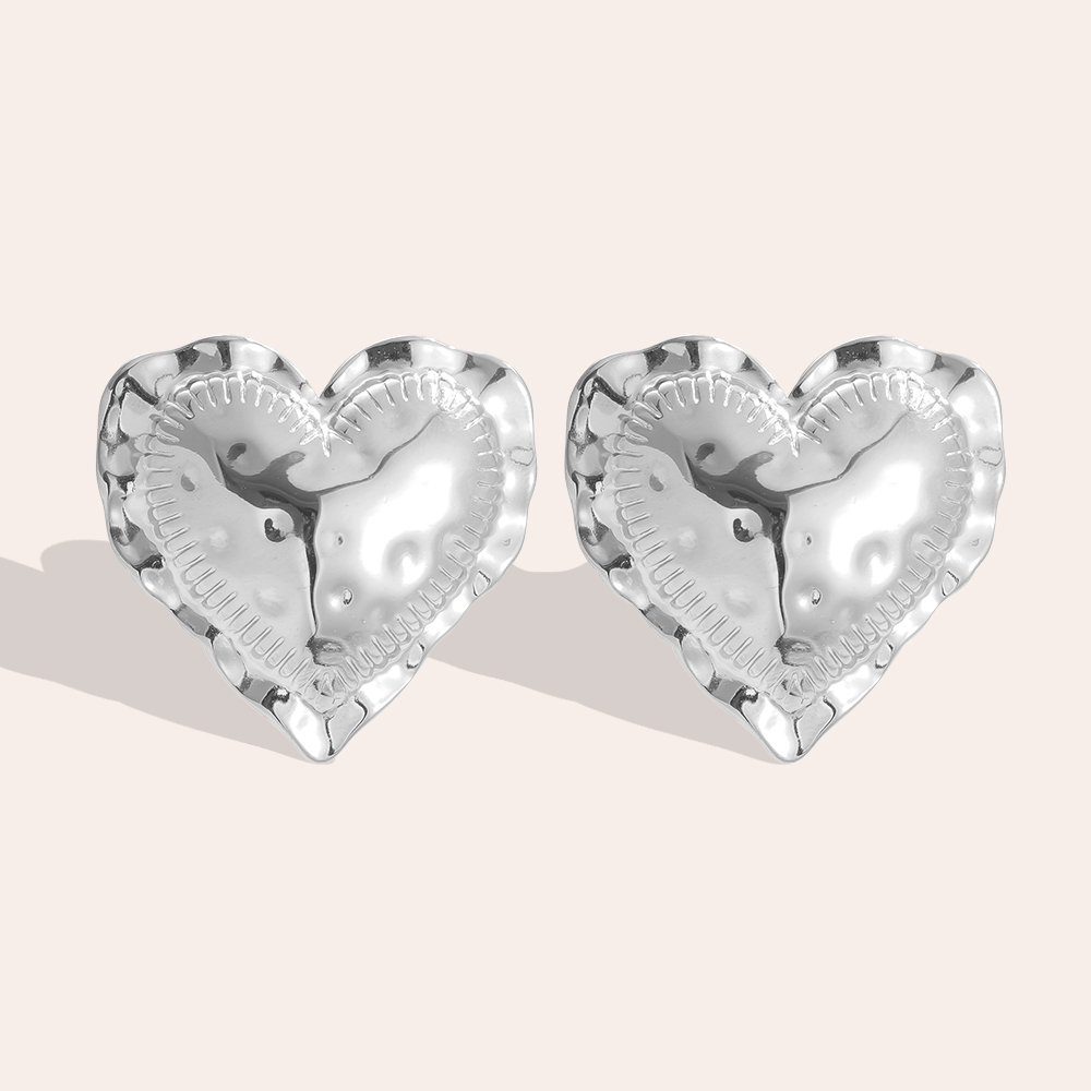 4cm Great Heart stainless steel earrings        