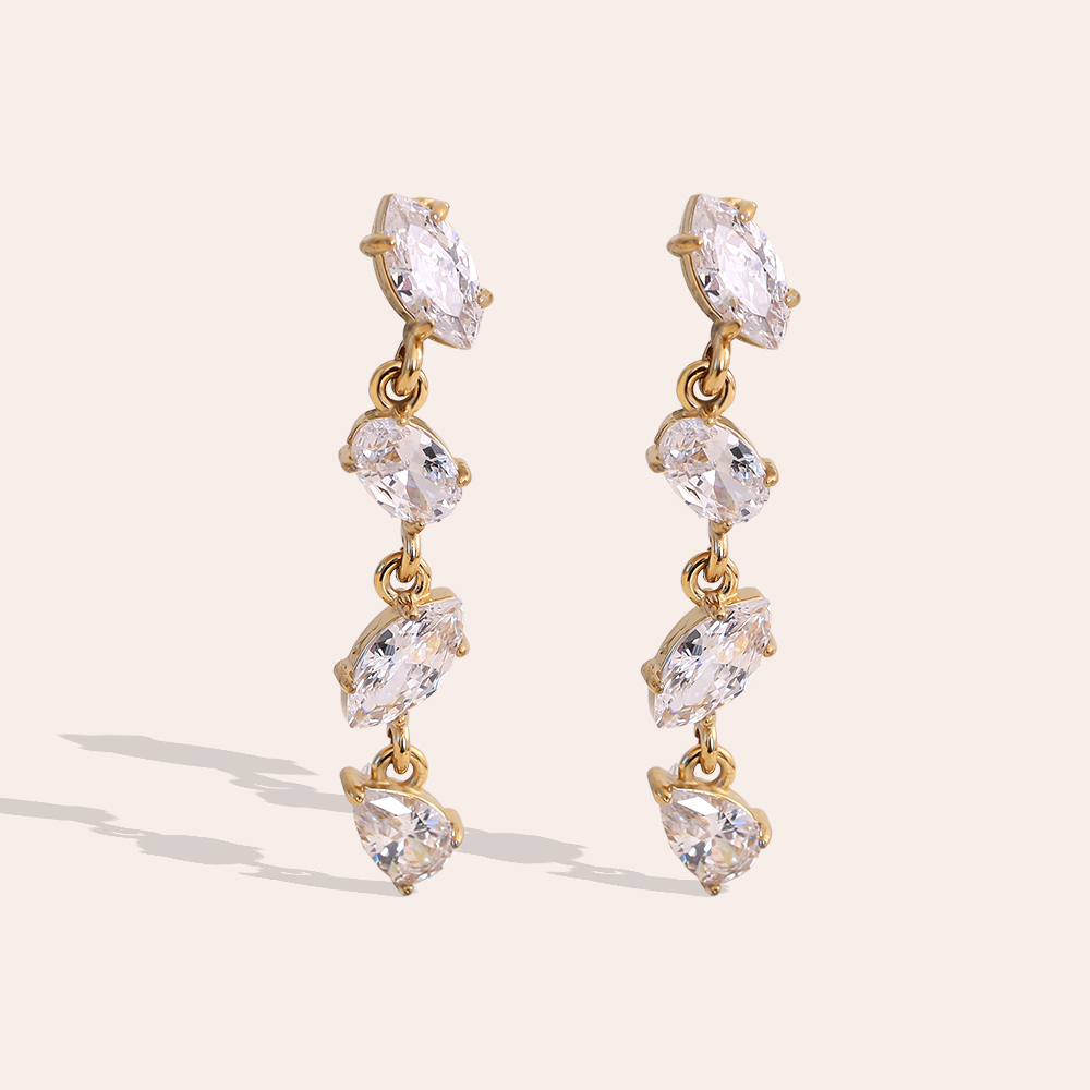 35mm minimalist pointed oval stainless steel earrings