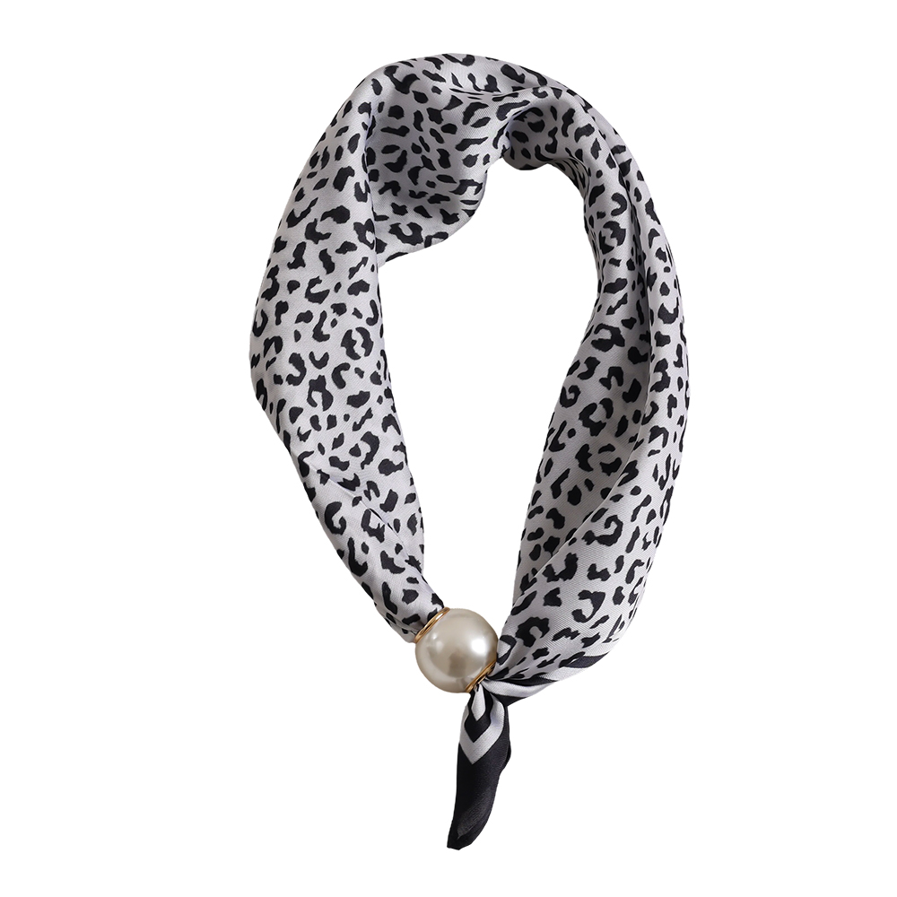 43cm leopard pattern beaded scarf