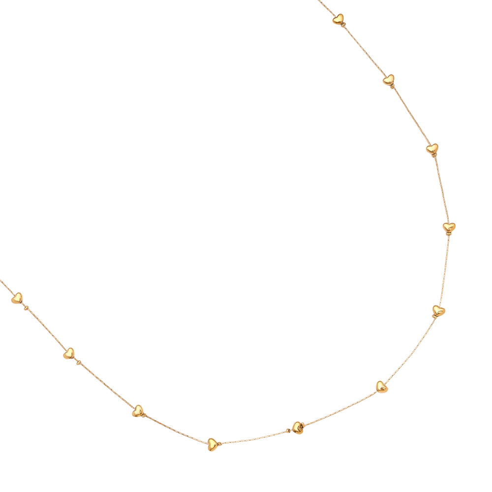 70cm Many Sweet Heart stainless steel necklace        