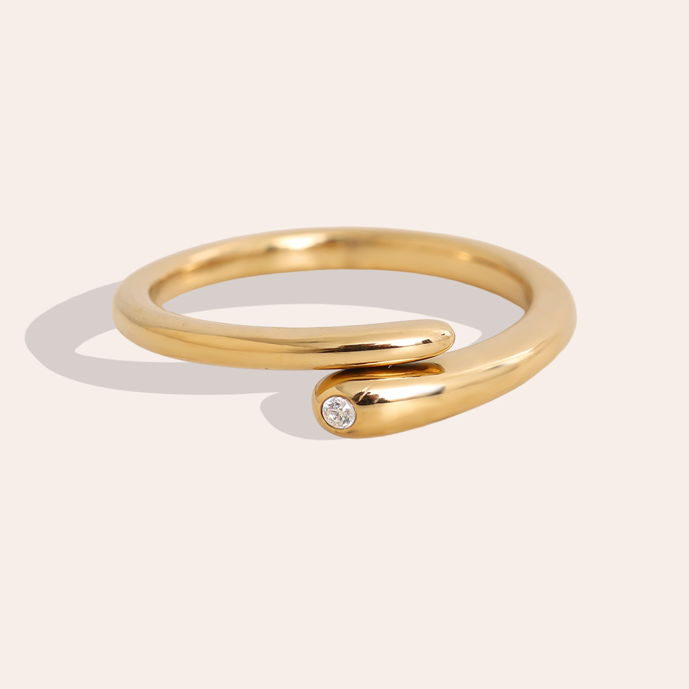 Adjustable fine zirconia stainless steel ring