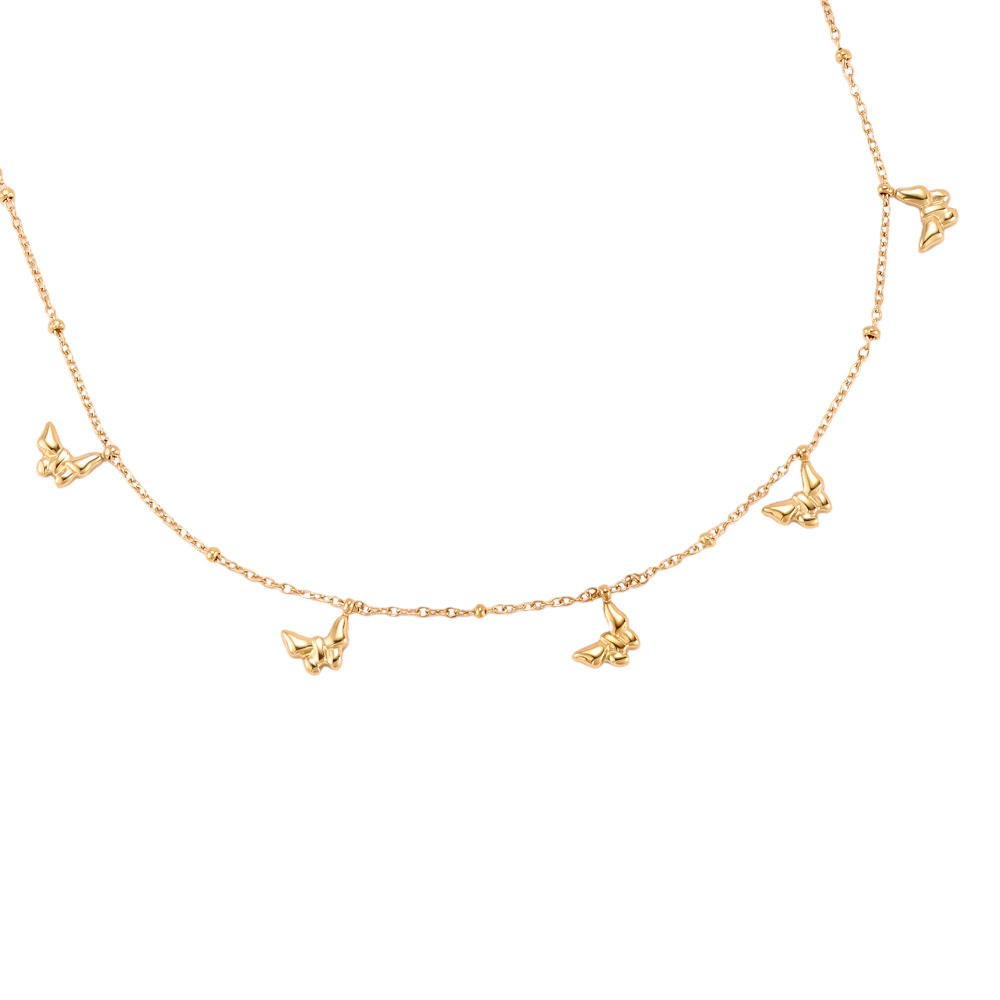 42cm butterfly stainless steel necklace