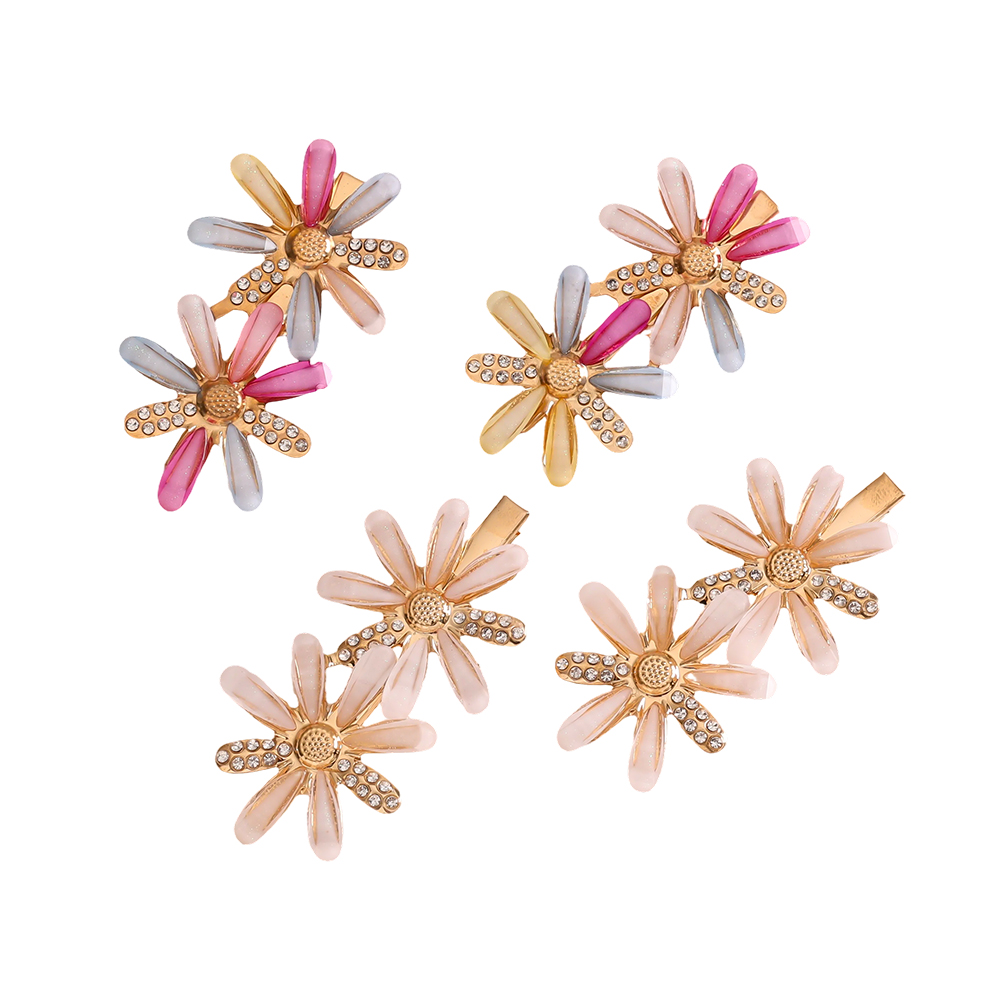 7cm 8 pcs. colourful flower hair clip set 