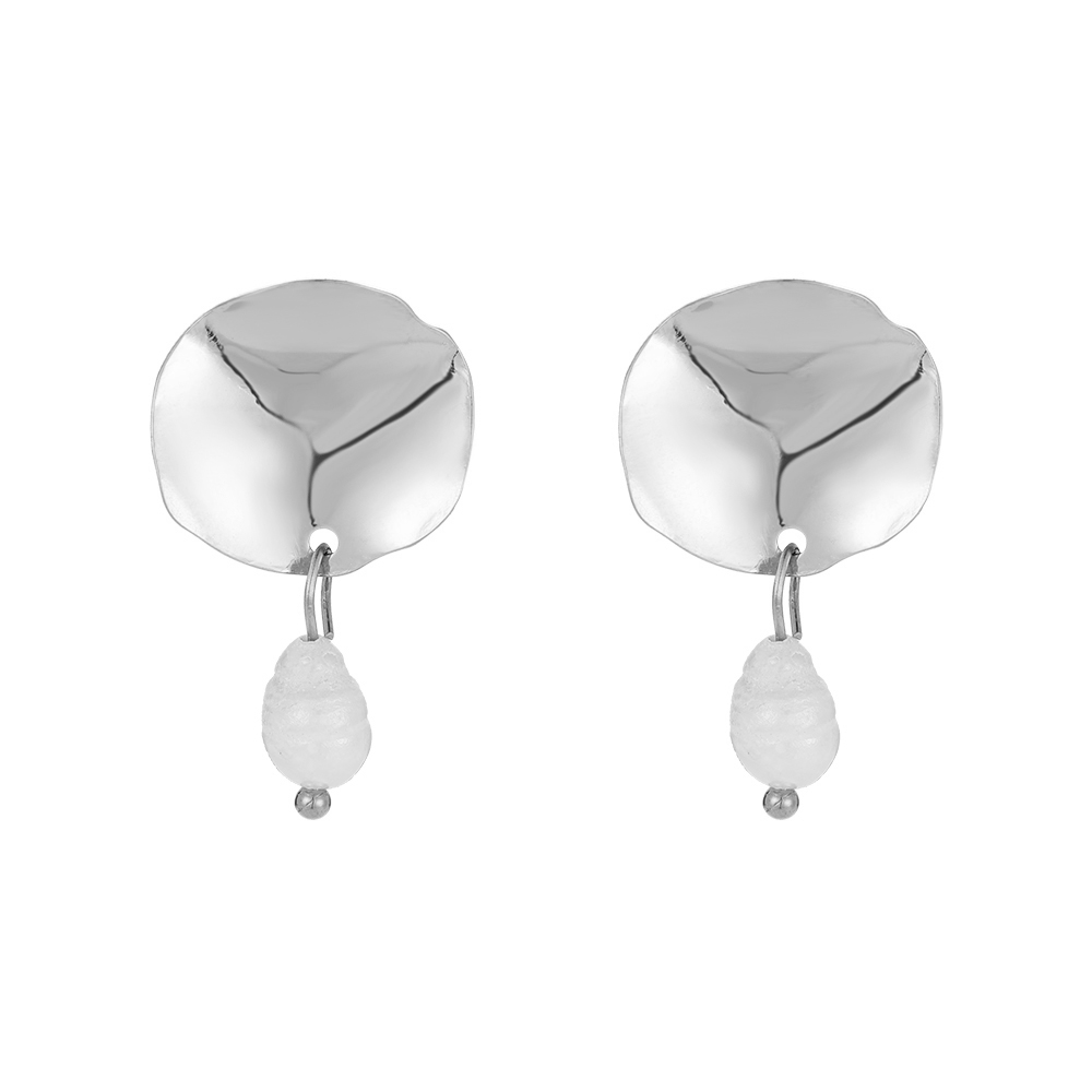 Mirror Pearl Dew stainless steel stud earrings