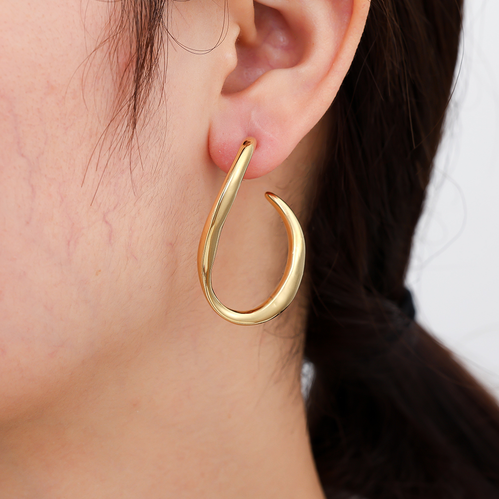 40*30mm Egg Hoop stainless steel earrings    