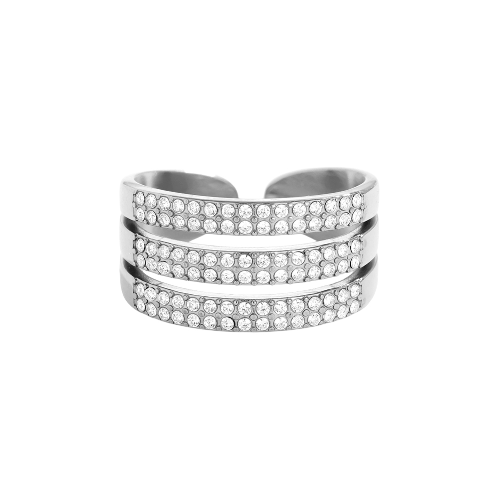 Three Diamond Layer Stainless Steel Ring     Three Diamond Layer Stainless Steel Ring