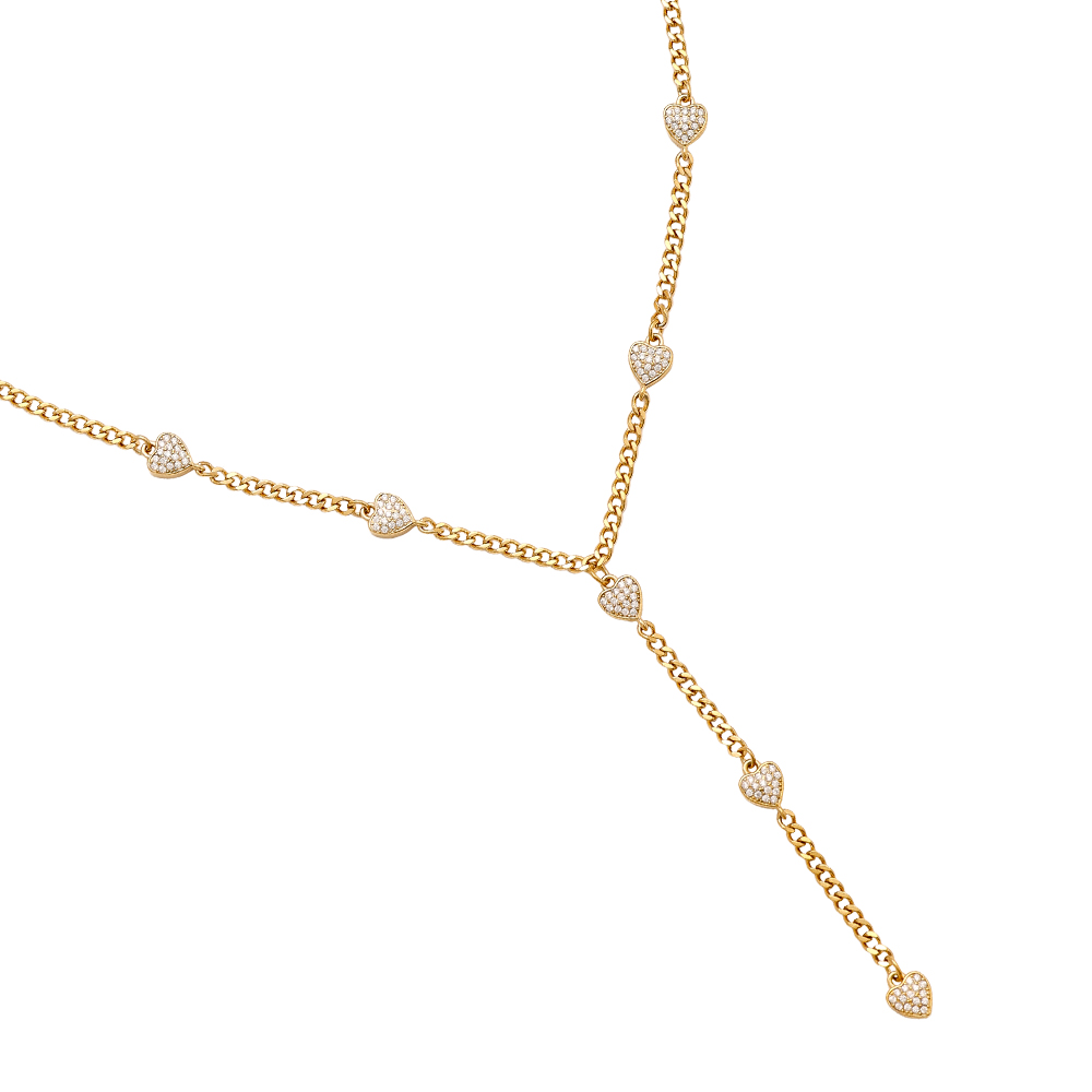 43cm heart link stainless steel necklace 