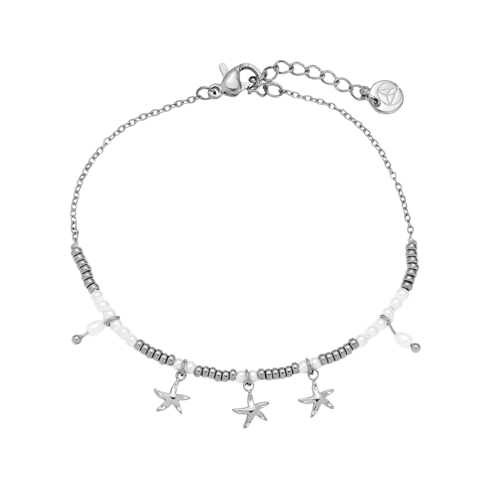 17cm Pearl Star stainless steel bracelet