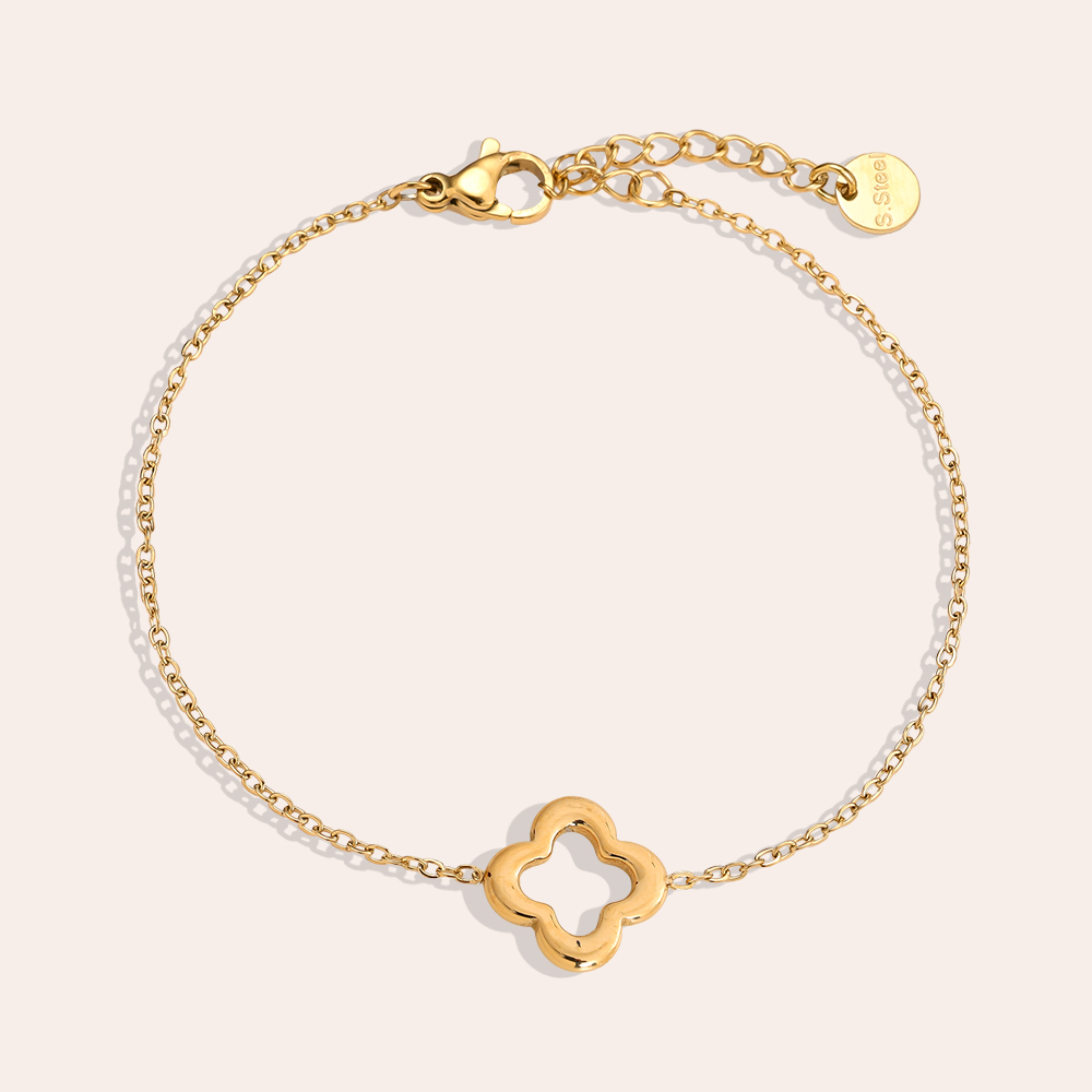 16cm cloverleaf stainless steel bracelet 