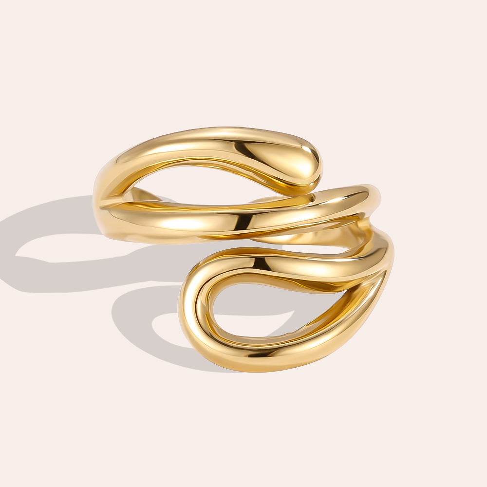 Stainless steel ring, adjustable, snake-like shape