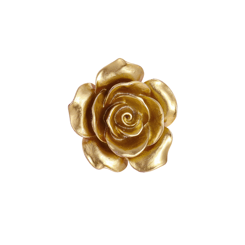35mm vintage gold rose decorative button brooch 