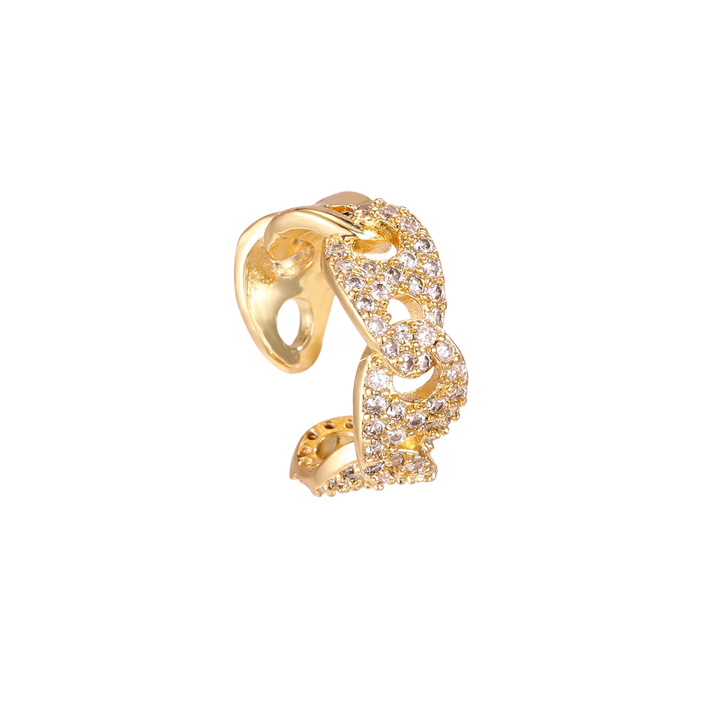 Gold-plated ear cuffs 15mm zirconia pig nose