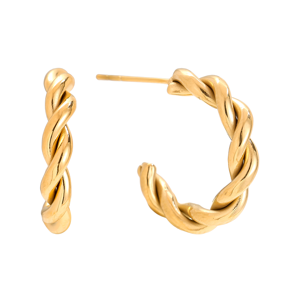 20mm Fine Twist Hoop Stainless Steel Earrings     