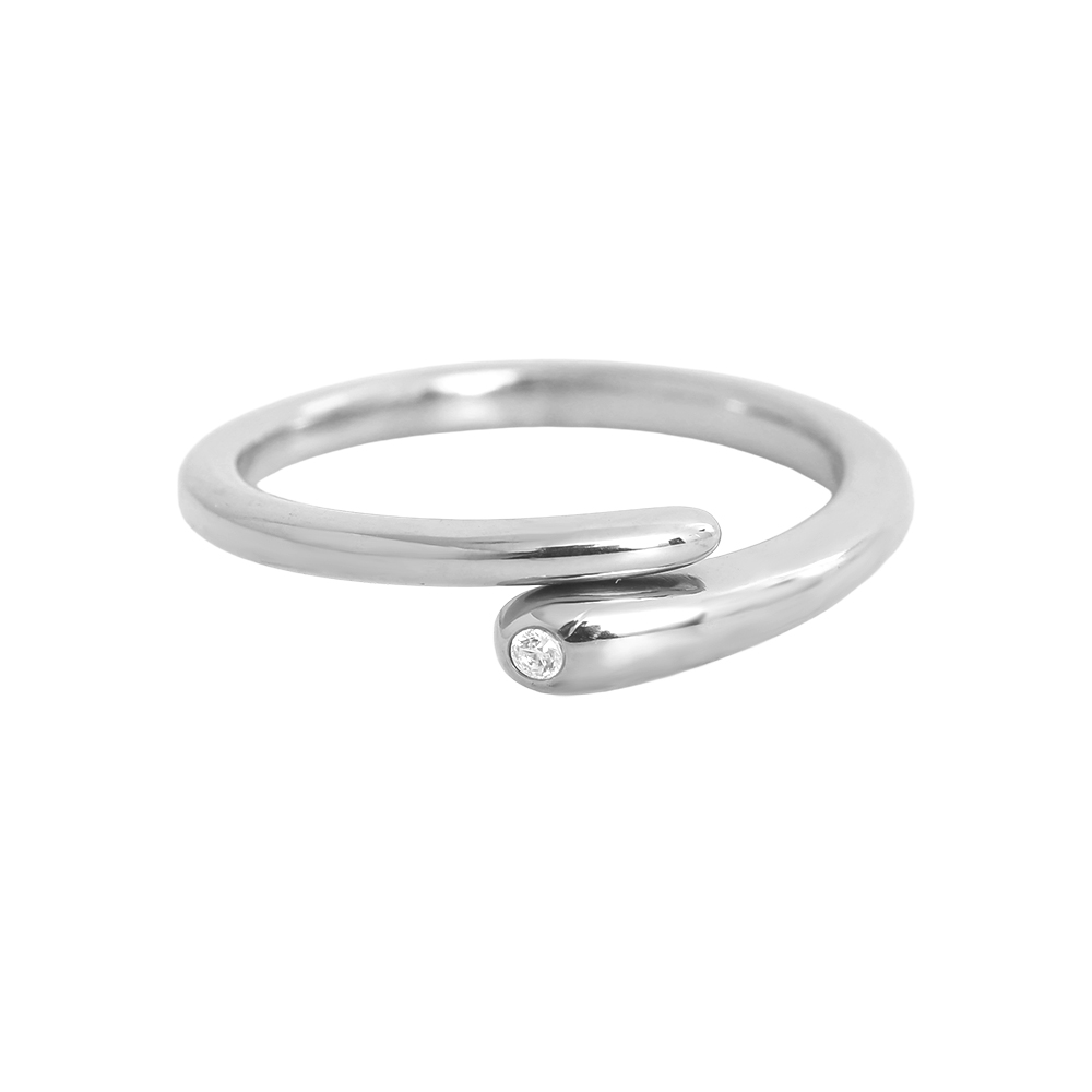 Adjustable fine zirconia stainless steel ring