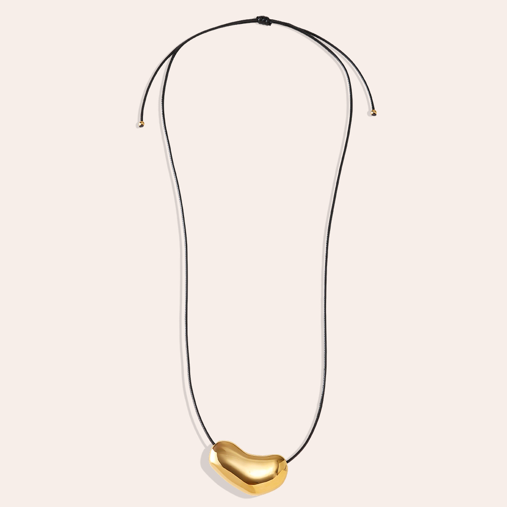 90cm Organic shaped stainless steel pendant necklace