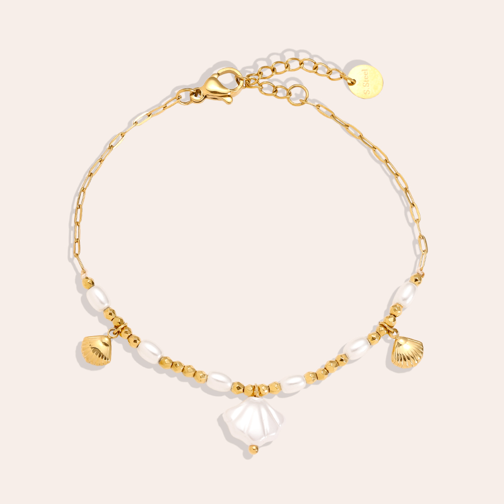 17cm Pearly Shell stainless steel bracelet