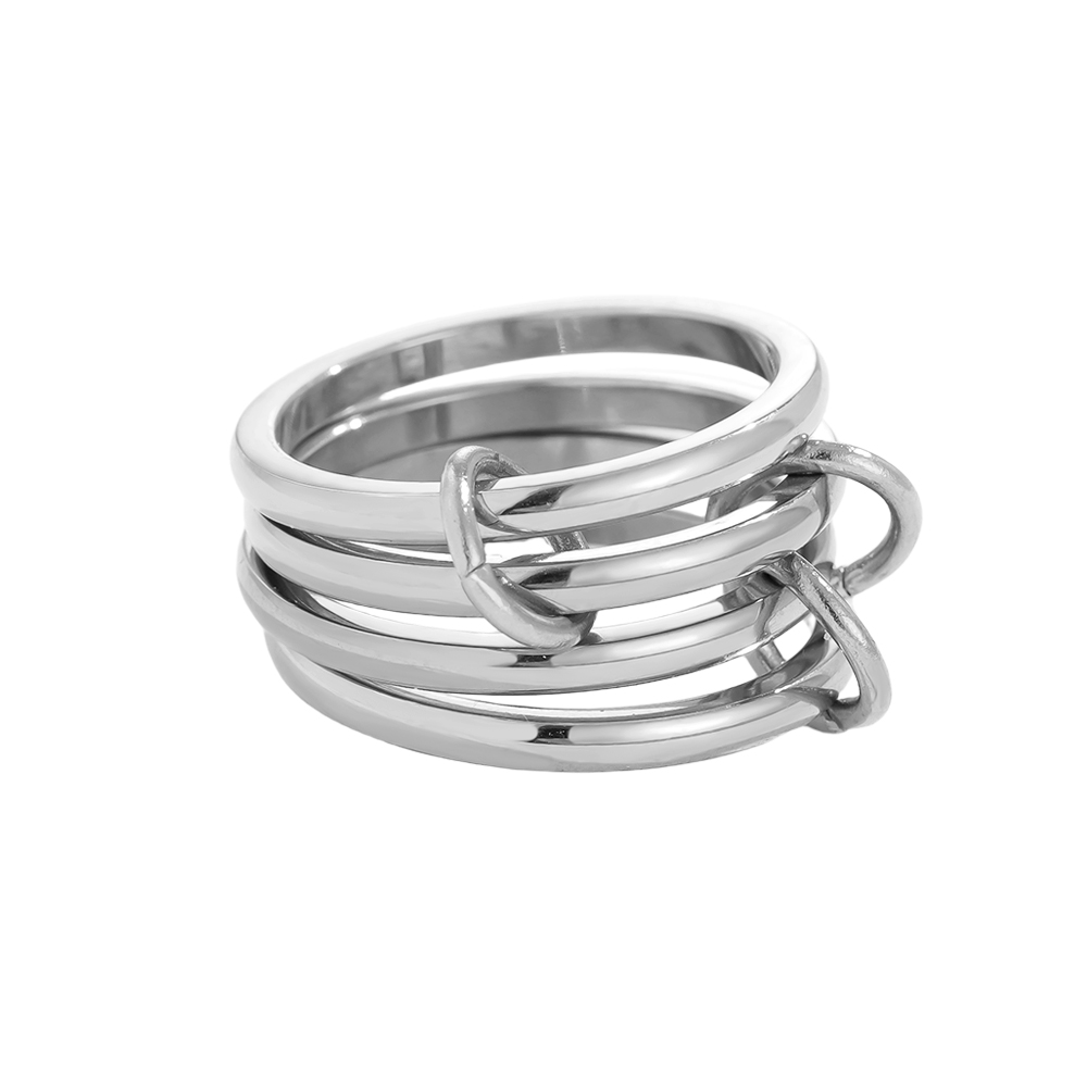 Simple Four Layer Ring Set Stainless Steel Ring    