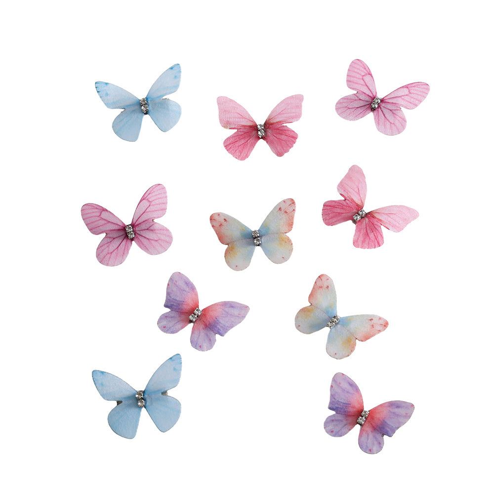 3cm 10pcs colourful butterfly hair clip set 