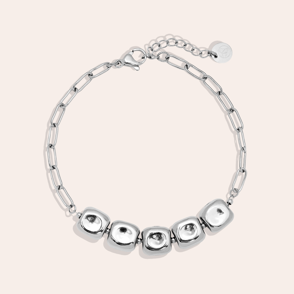 Stainless steel bracelet 17cm Cube Dot Chain