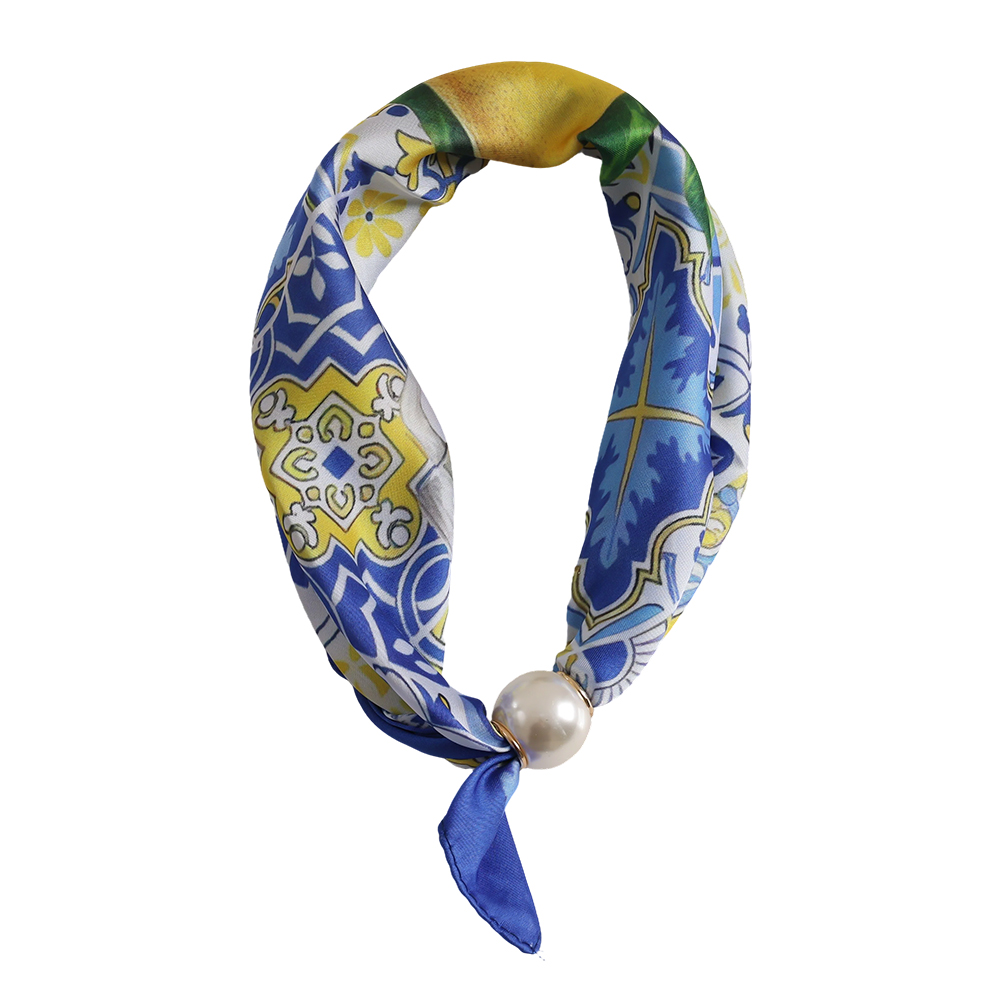 43cm lemon pattern beaded scarf