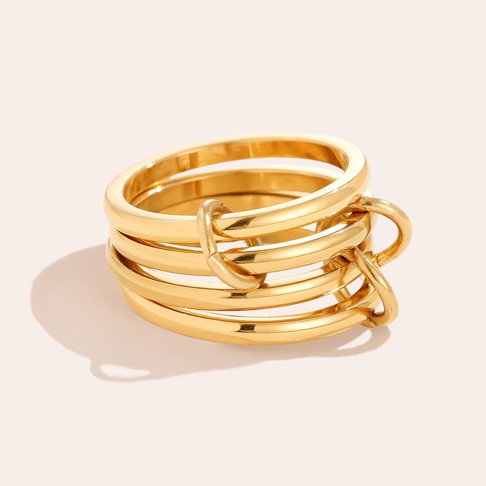 Simple Four Layer Ring Set Stainless Steel Ring    
