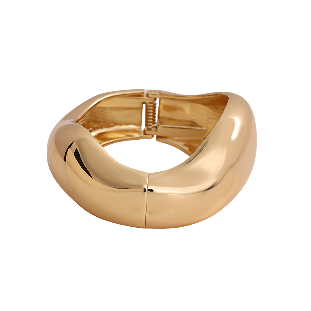 6.5cm irregular wave brass bangle      