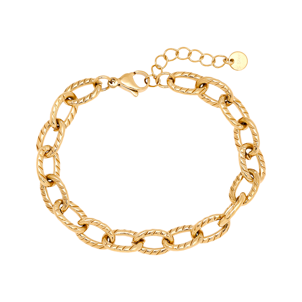 16cm Shining Oval Chain stainless steel bracelet        