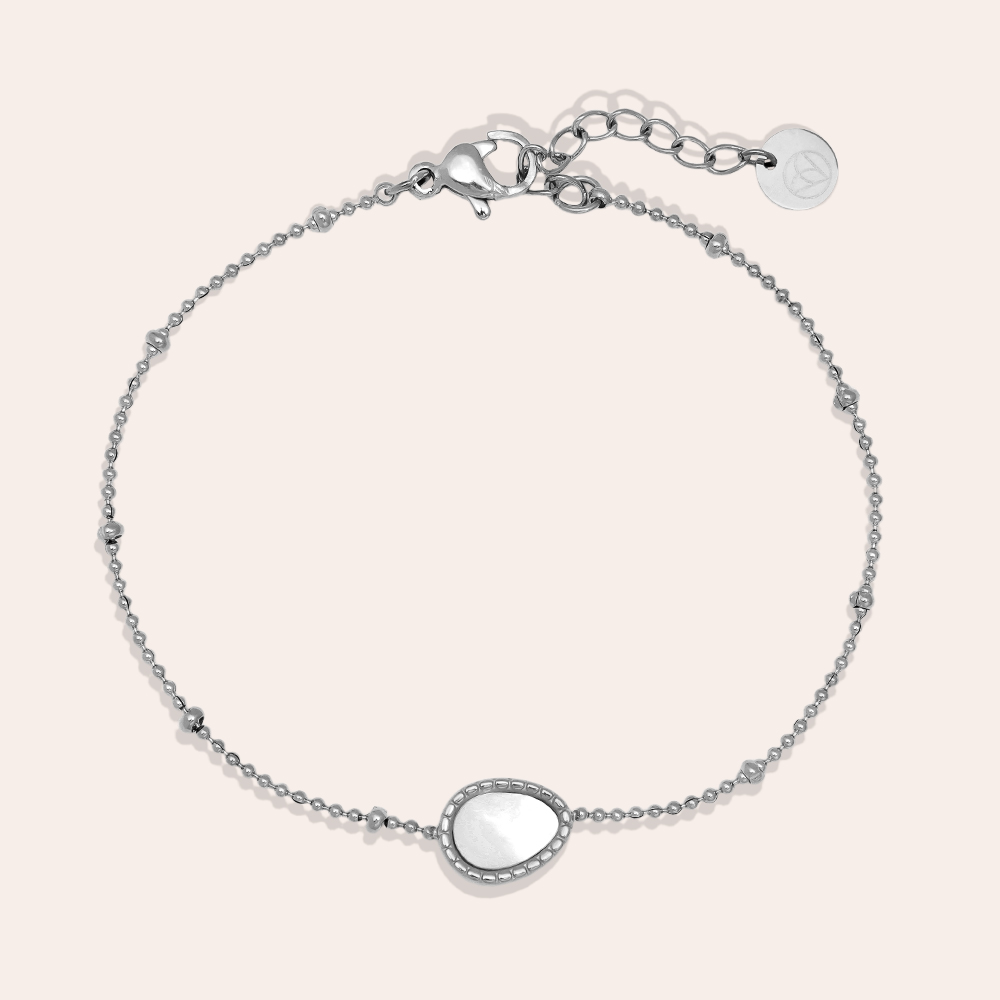 17cm Shell Oval Stainless Steel Bracelet       