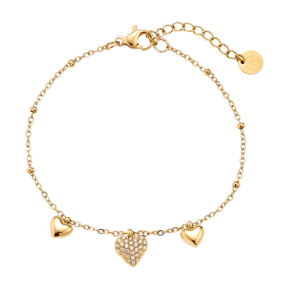 17cm Many Sweet Hearts stainless steel bracelet     