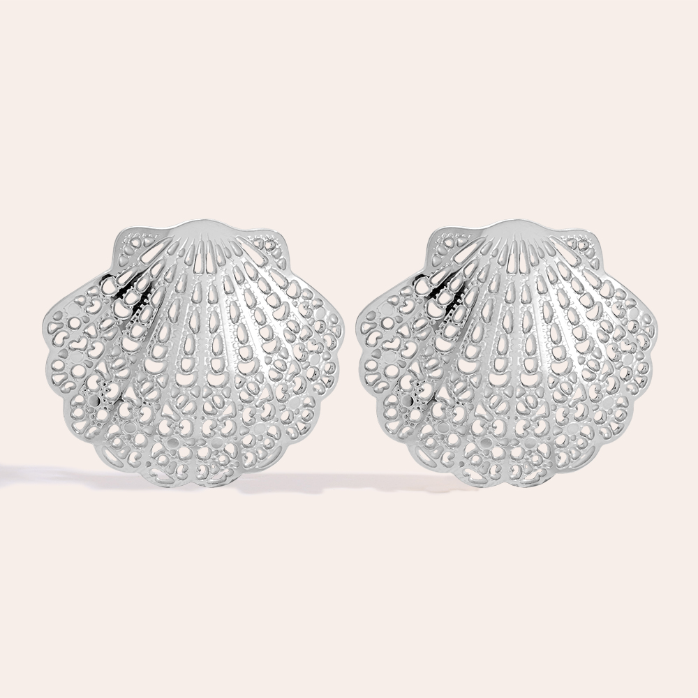 35mm Nice Shell stainless steel earrings  