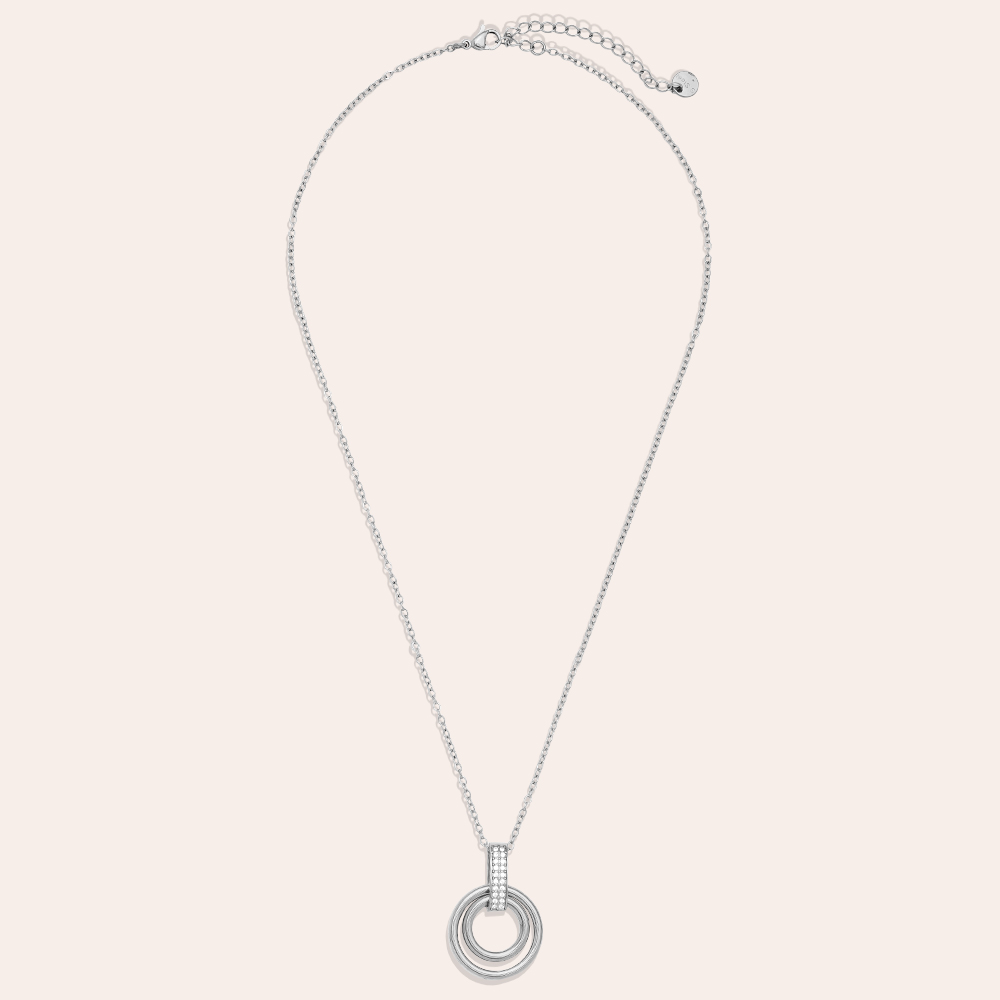 Stainless steel necklace 60cm Cycle And Diamond Lock