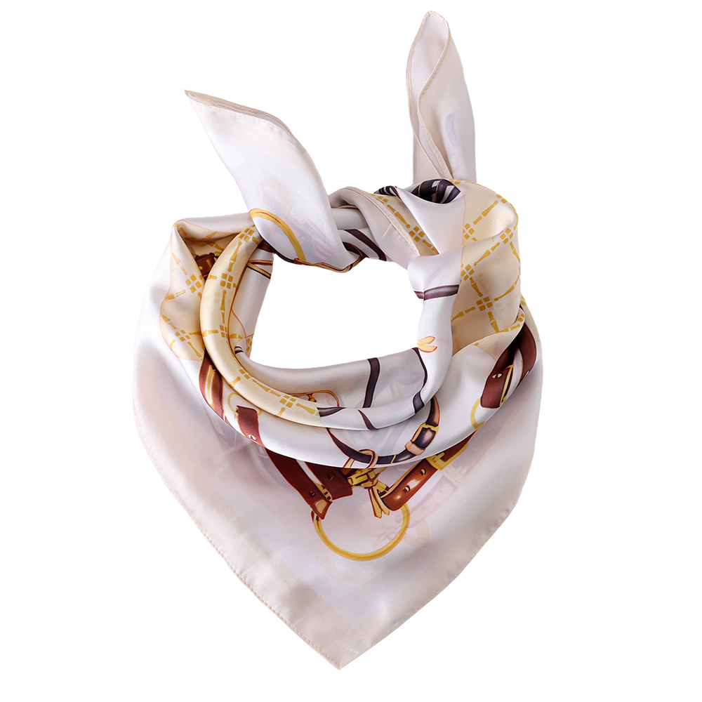 68*68cm Beige belt pattern scarf