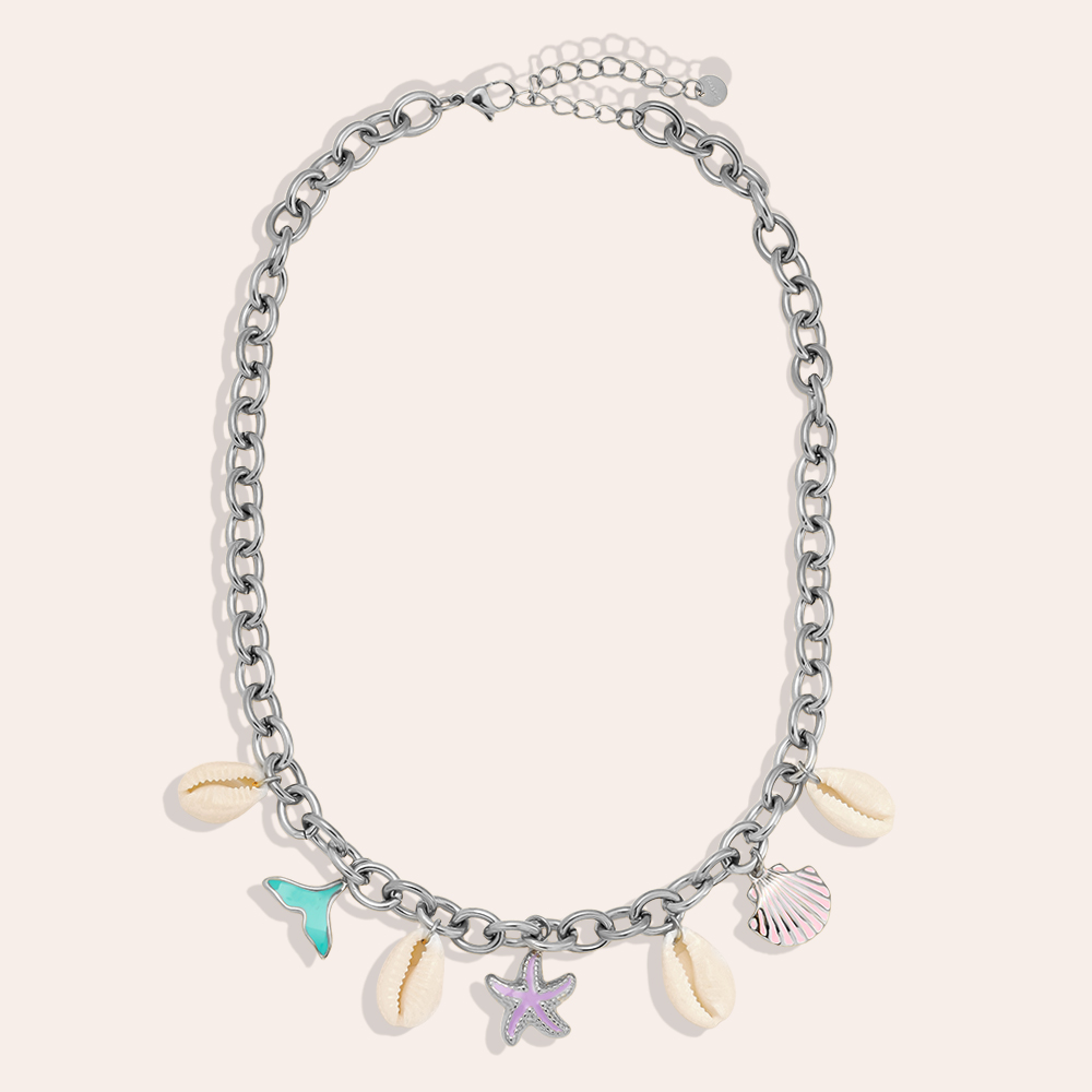 39cm Colourful Ocean stainless steel necklace