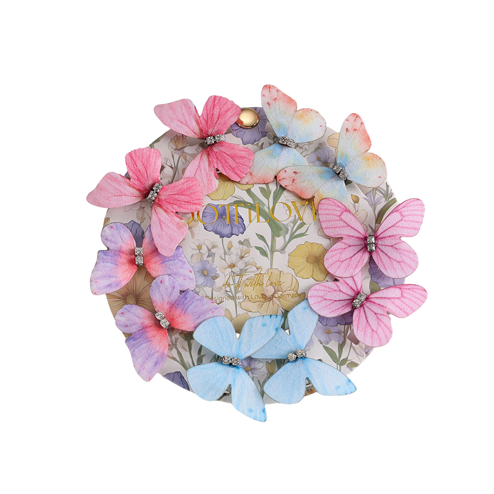 3cm 10pcs colourful butterfly hair clip set 
