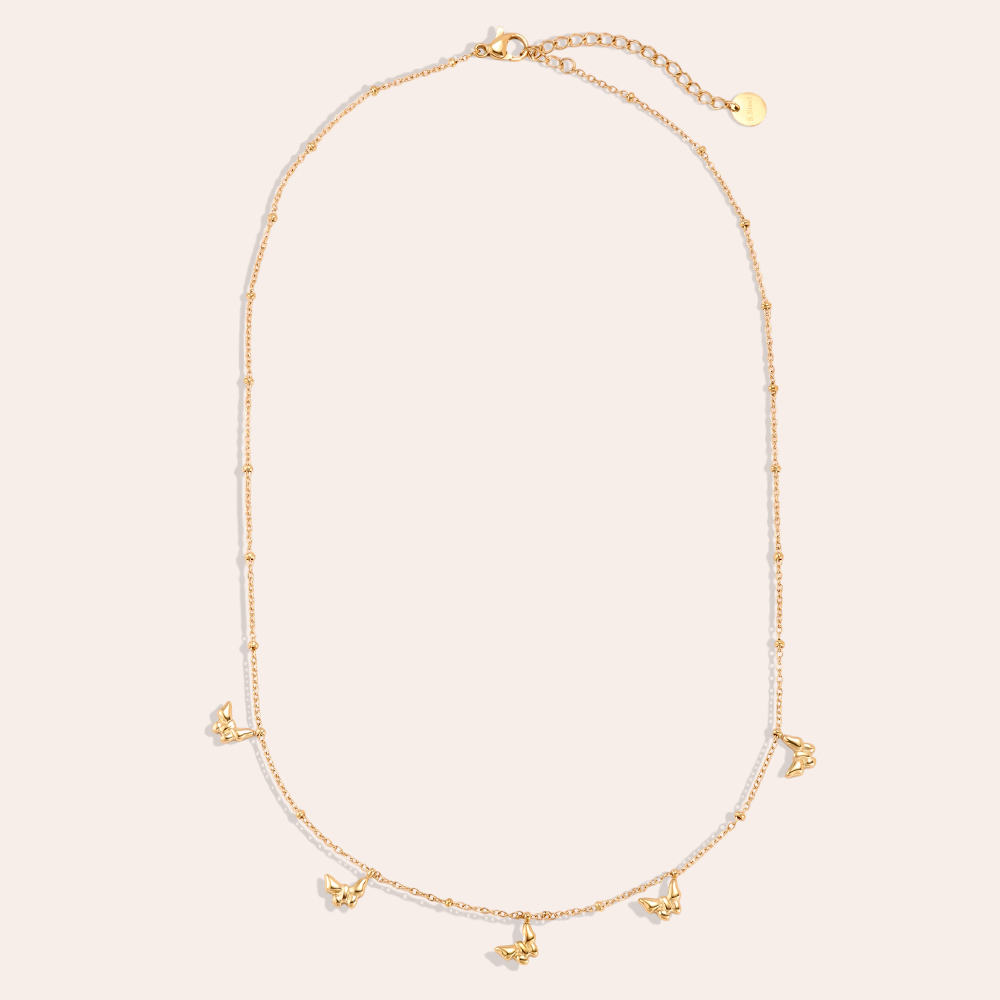 42cm butterfly stainless steel necklace
