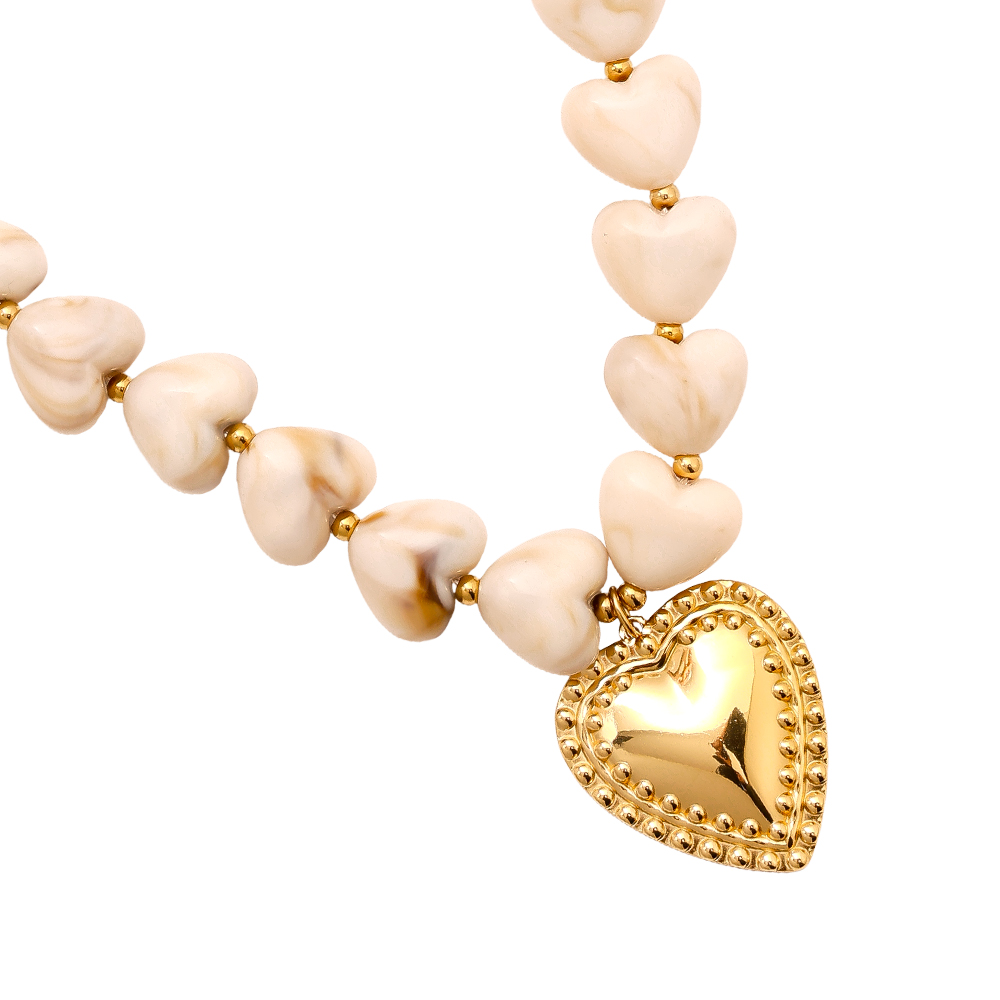 45cm Acrylic Heart Chian stainless steel necklaces 