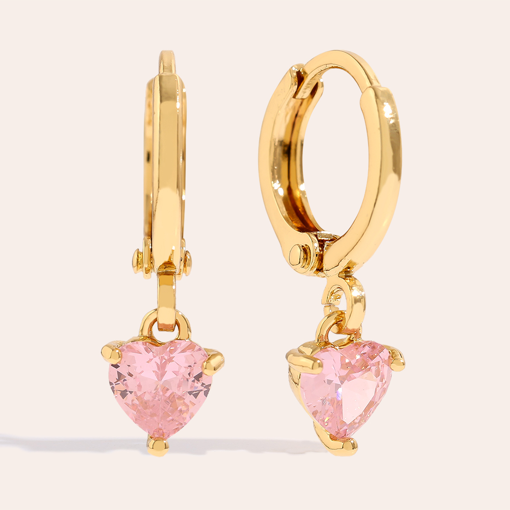 2cm Nice Heart Diamond Gold-plated Earrings 