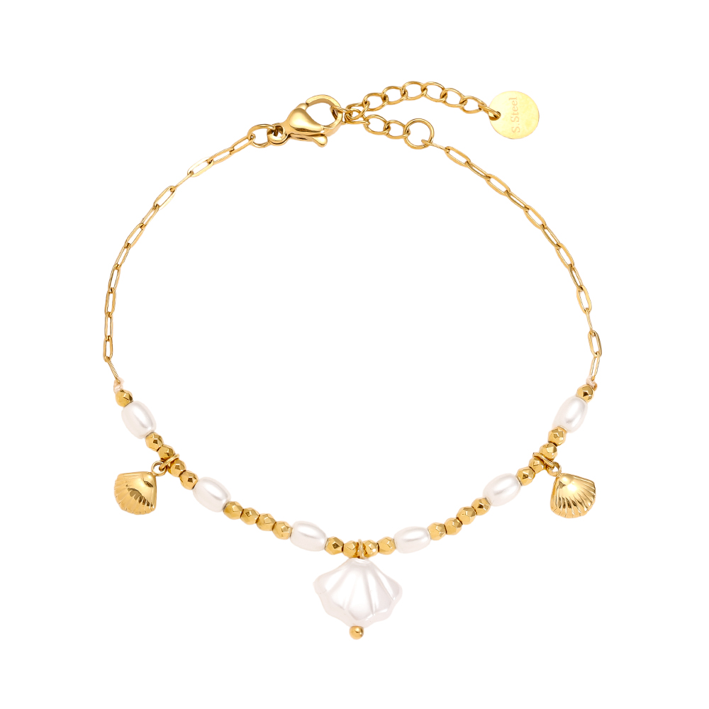 17cm Pearly Shell stainless steel bracelet