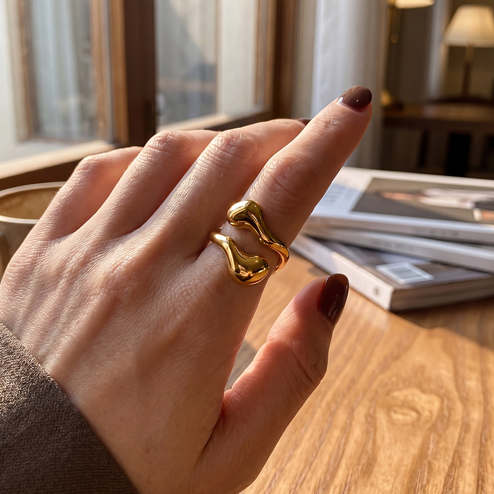 Stainless Steel Adjustable Bone-Shaped Ring