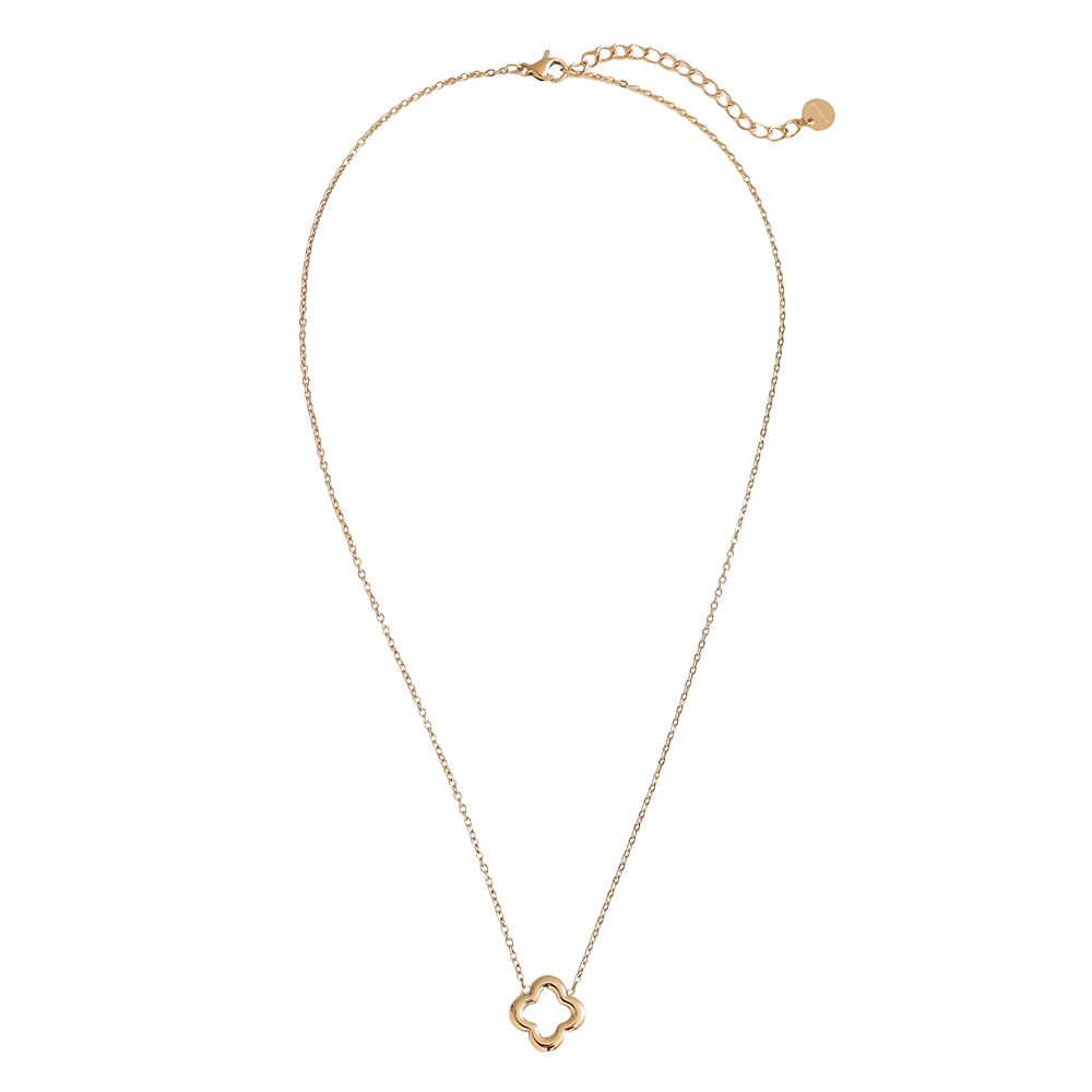 40cm lucky shamrock stainless steel necklace     