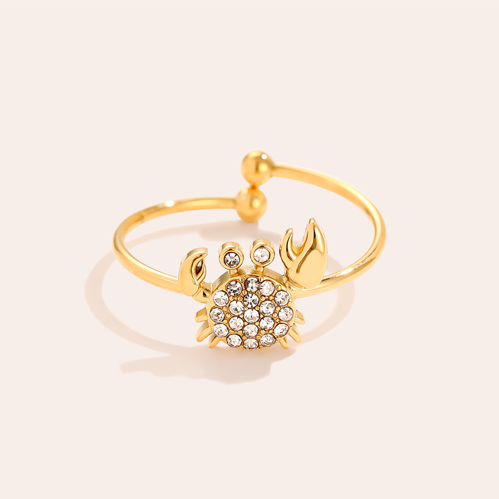 Diamond Crab stainless steel ring    