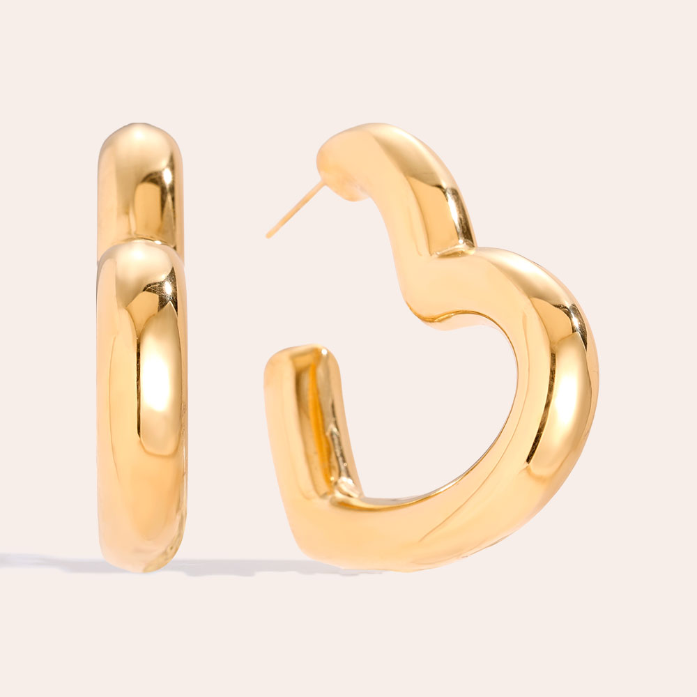 4cm Great Heart Hoop stainless steel earrings        