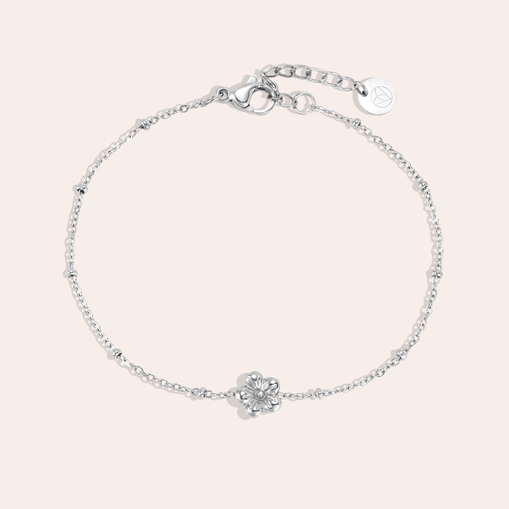 17cm mini flower stainless steel bracelet 