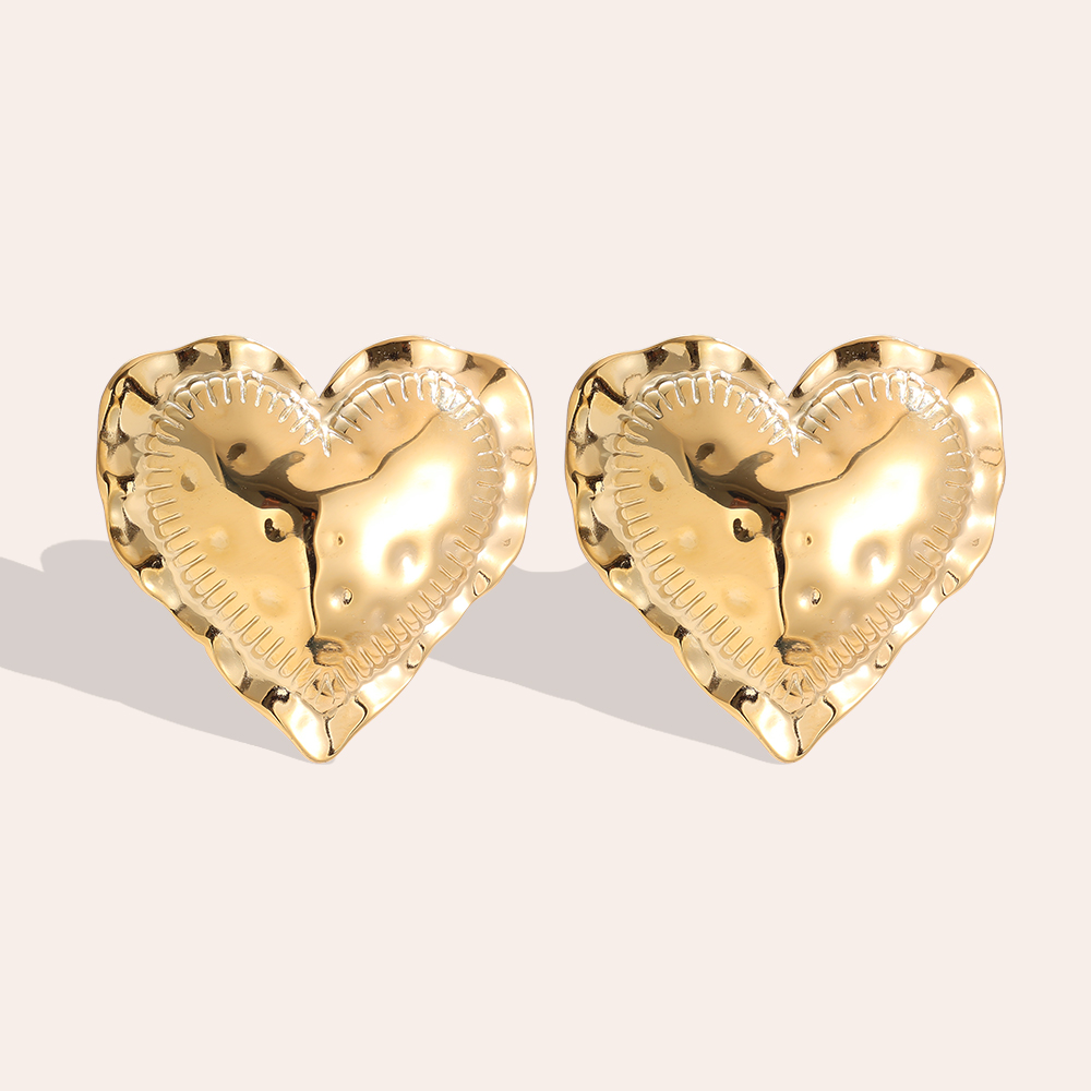 4cm Great Heart stainless steel earrings        